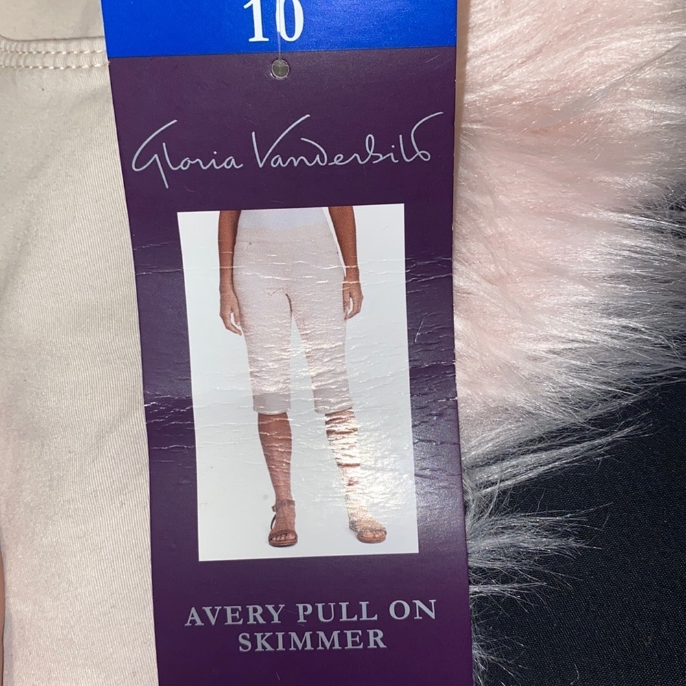 Gloria Vanderbilt Mid rise avery Clam Digger light pink pants women size 10 - Picture 2 of 8